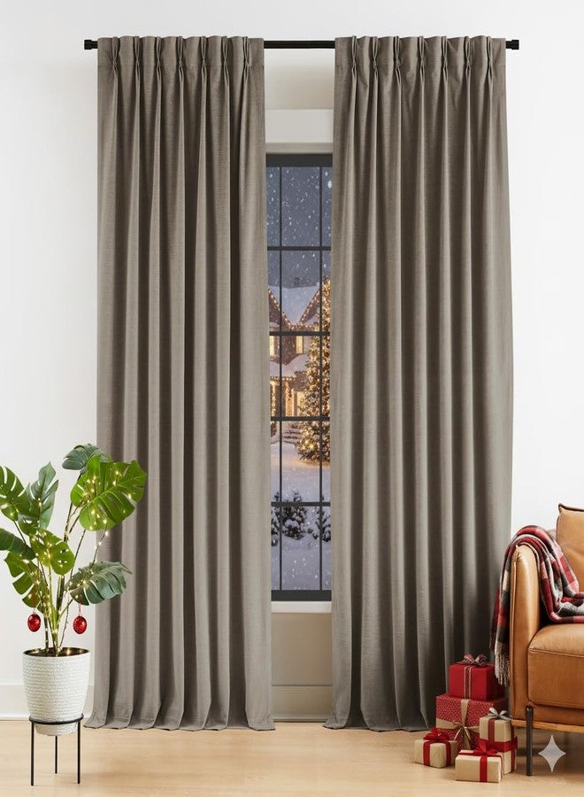 Kayne Studio Tan Velvet Pinch Pleated Curtains,95 Inch Long Room Darkening Soundproof Thermal Insulated Back Tab Window Treatments Luxury Drapes for Living Room, Mocha Tan 22 Hooks,2 Panels,38" x 95" - Image 1
